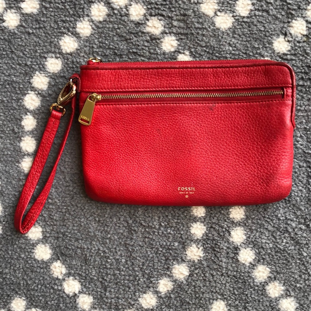 (Fossil) Cute RED Wristlet